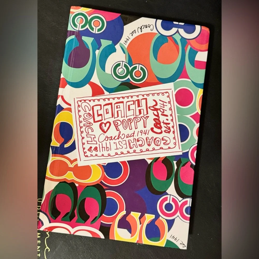 Coach Multicolor Circle-Print Notebook with Bright Colored Pencils